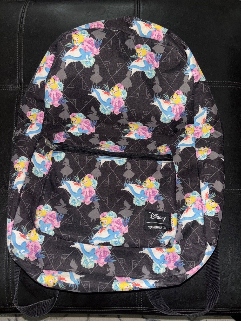Vintage Loungefly Black Alice Floral Backpack